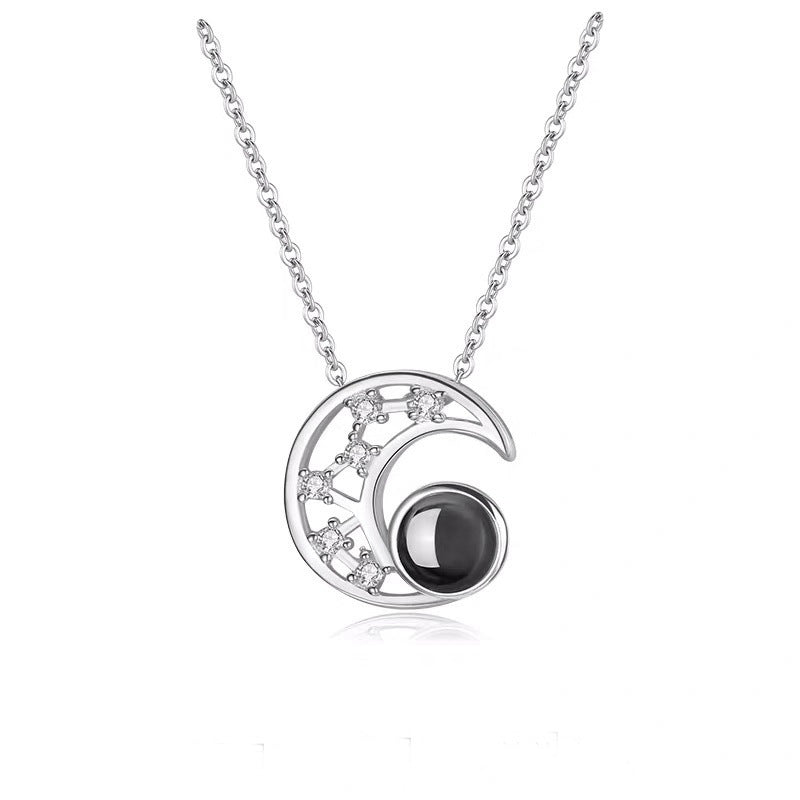 Star moon projection necklace