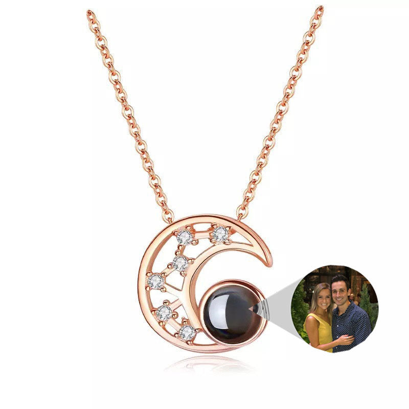 Star moon projection necklace