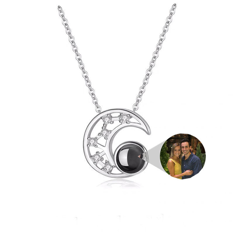 Star moon projection necklace