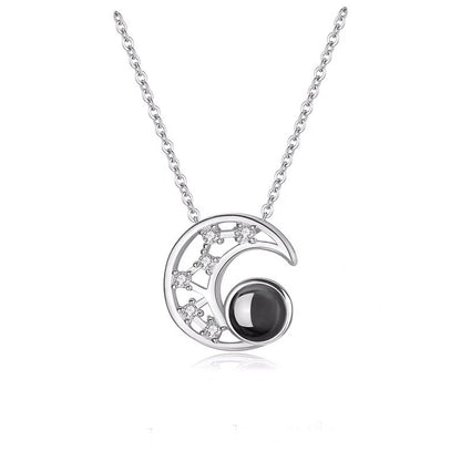Star moon projection necklace