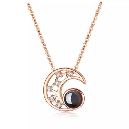 Star moon projection necklace